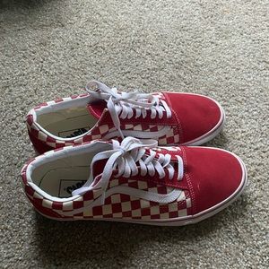 Red checkered vans size 10.5